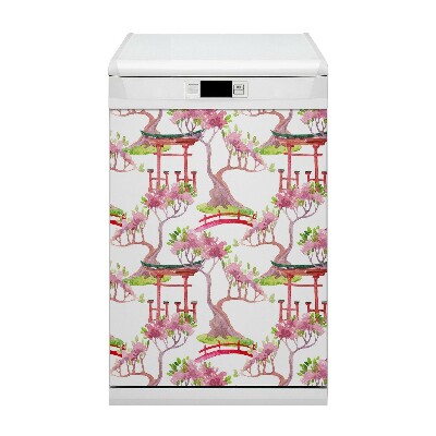 Dishwasher cover magnet Japanese motifs