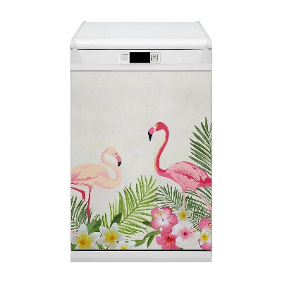 Magnetic dishwasher cover Two flamingos