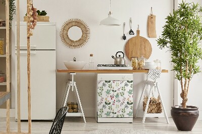 Magnetic dishwasher cover Berries and flowers