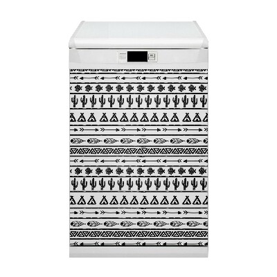 Dishwasher cover Boho black and white