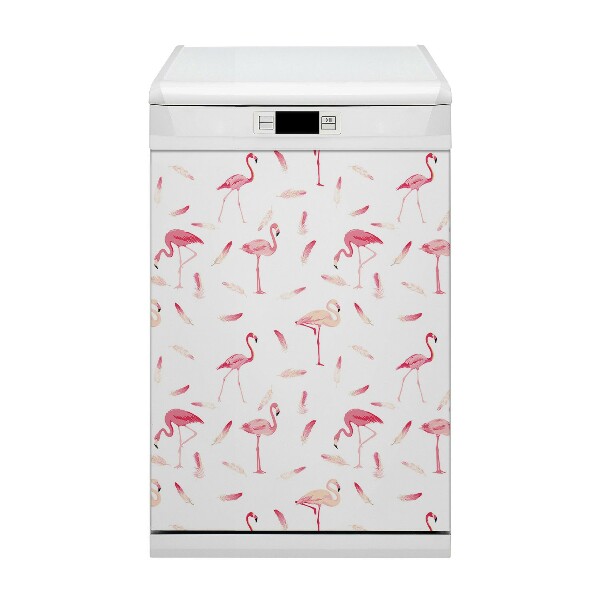 Magnetic dishwasher cover Flamingic flock