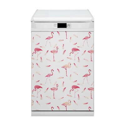 Magnetic dishwasher cover Flamingic flock