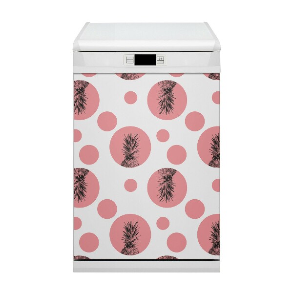 Magnetic dishwasher cover Pink pineapple