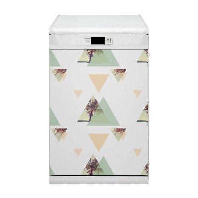 Magnetic dishwasher cover Palms in triangles