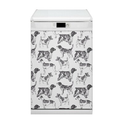 Magnetic dishwasher cover Dogs pattern