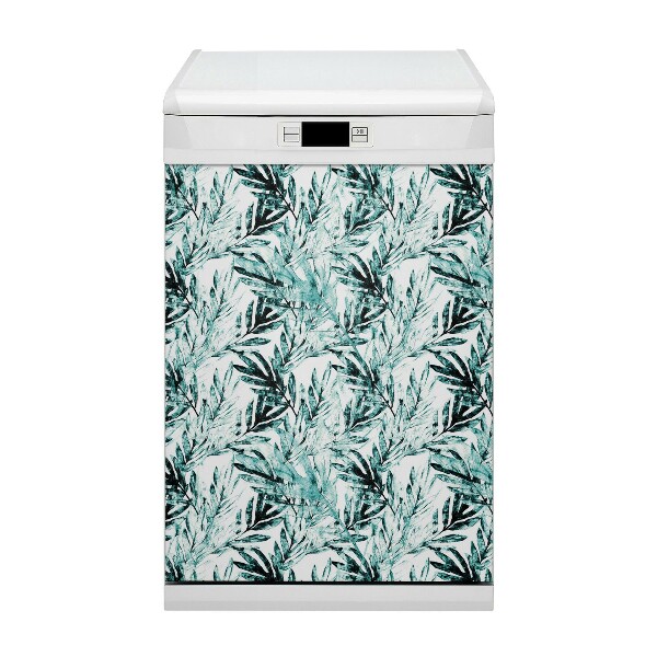 Magnetic dishwasher cover Tropical palm