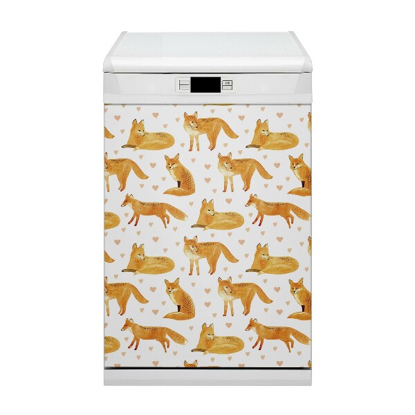 Dishwasher cover magnet Foxes