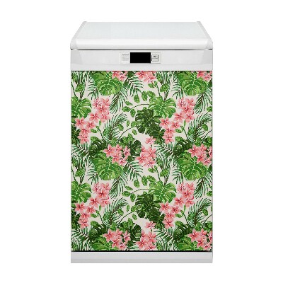 Magnetic dishwasher cover Hibiscus