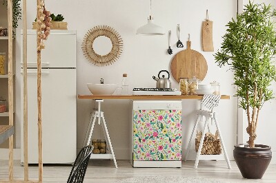 Magnetic dishwasher cover Colorful flowers