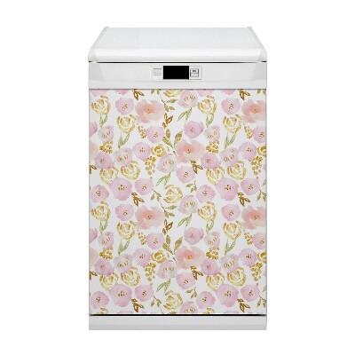Dishwasher cover magnet Pink flowers