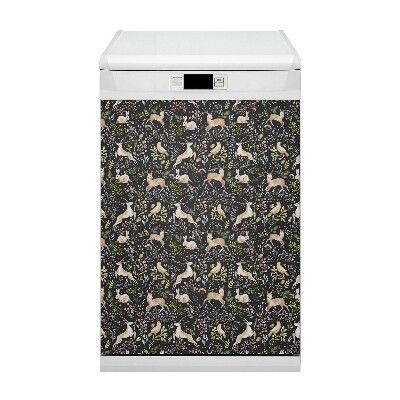 Magnetic dishwasher cover Forest animals