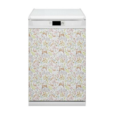 Magnetic dishwasher cover Wild animals
