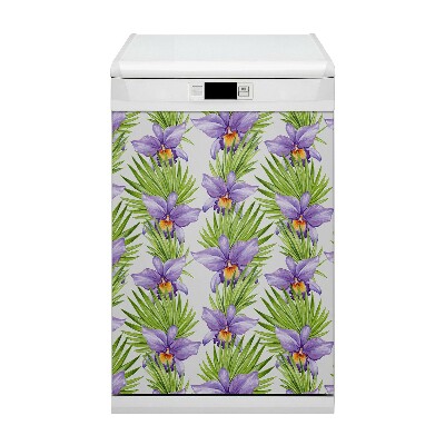 Dishwasher cover magnet Purple flowers