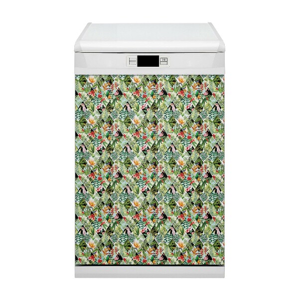 Magnetic dishwasher cover Flowers and birds