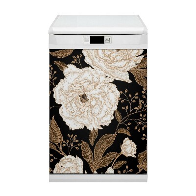 Magnetic dishwasher cover Retro -style roses