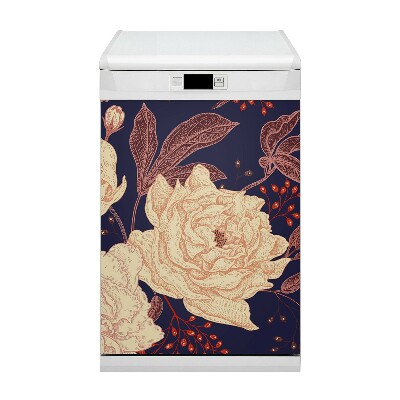Magnetic dishwasher cover Rose with rowan
