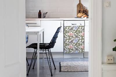 Magnetic dishwasher cover Butterflies and flowers