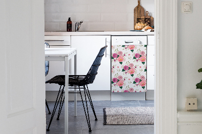 Dishwasher cover Pink flowers