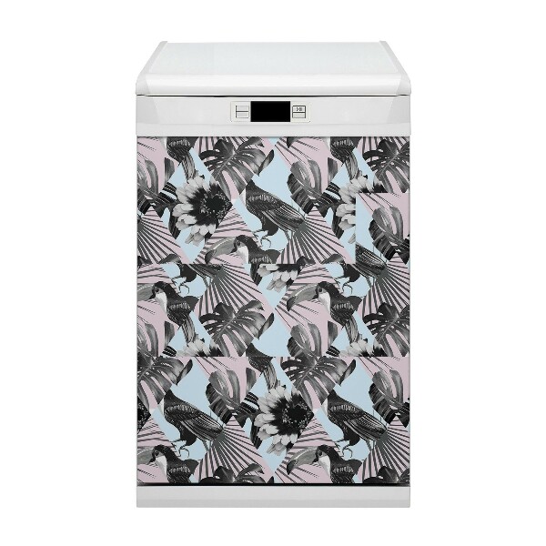 Magnetic dishwasher cover Tropical patchwork