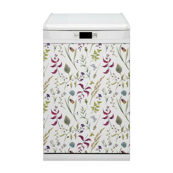 Dishwasher cover magnet Botanical flower