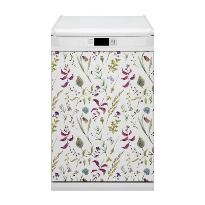 Dishwasher cover magnet Botanical flower