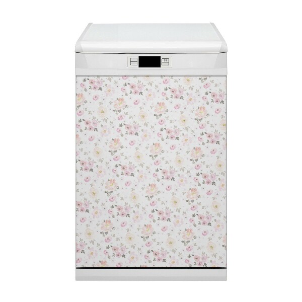Magnetic dishwasher cover Watercolor flowers