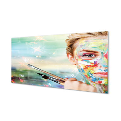 Acrylic print The woman brushes