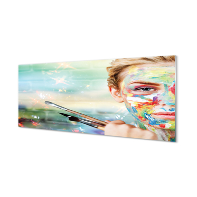 Acrylic print The woman brushes