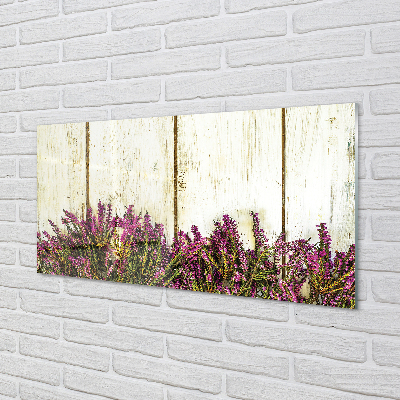 Acrylic print Plates purple flowers