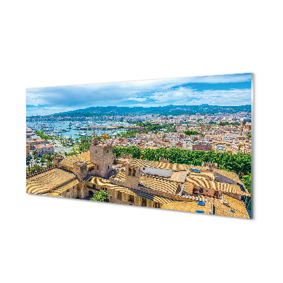 Acrylic print Spanish seaside town harbor