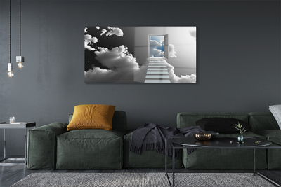 Acrylic print Stairs clouds door