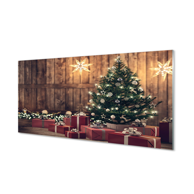 Acrylic print Christmas tree decorations card
