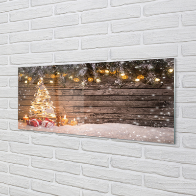 Acrylic print Snow christmas tree decoration
