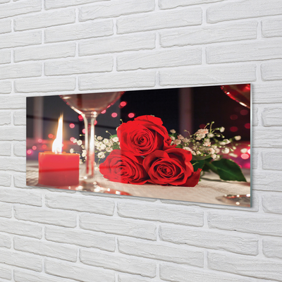 Acrylic print Glass candle roses