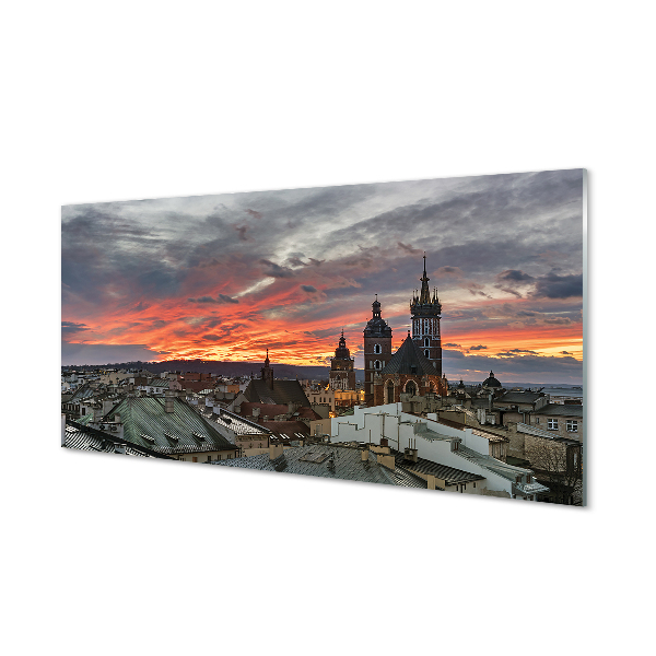 Acrylic print Sunset panorama krakow