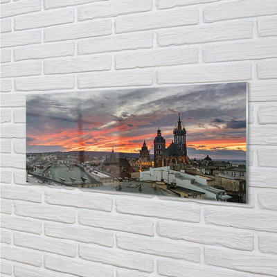 Acrylic print Sunset panorama krakow