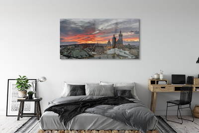 Acrylic print Sunset panorama krakow