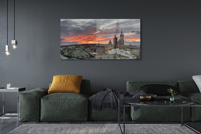 Acrylic print Sunset panorama krakow