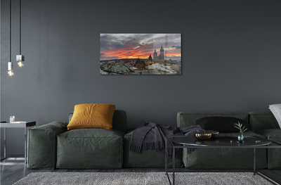 Acrylic print Sunset panorama krakow