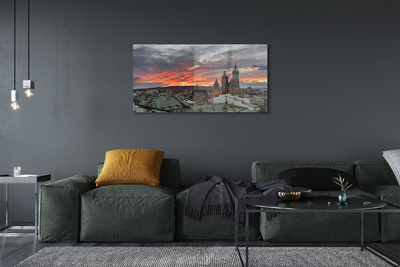 Acrylic print Sunset panorama krakow