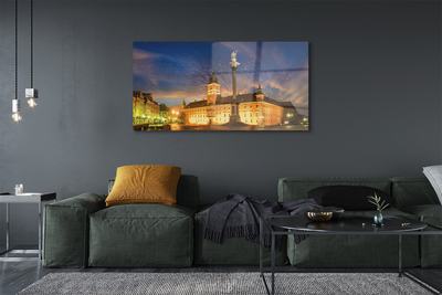 Acrylic print Warsaw old town sunset