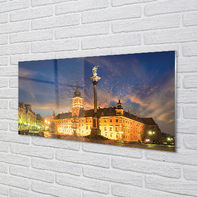 Acrylic print Warsaw old town sunset