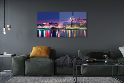 Acrylic print Krakow river city night