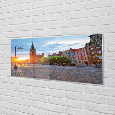 Acrylic print Gdansk old town sunrise