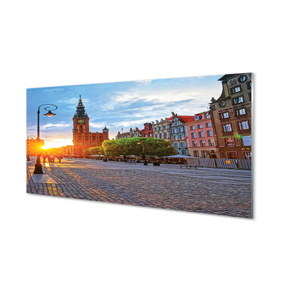 Acrylic print Gdansk old town sunrise