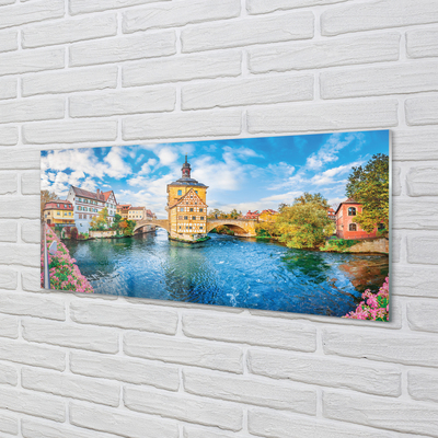 Acrylic print Germany old bridges of the river in the city