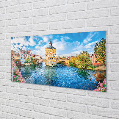 Acrylic print Germany old bridges of the river in the city