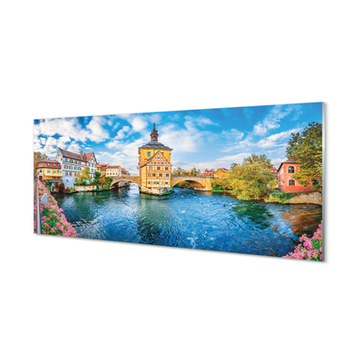 Acrylic print Germany old bridges of the river in the city