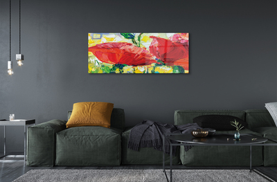 Acrylic print Red flowers