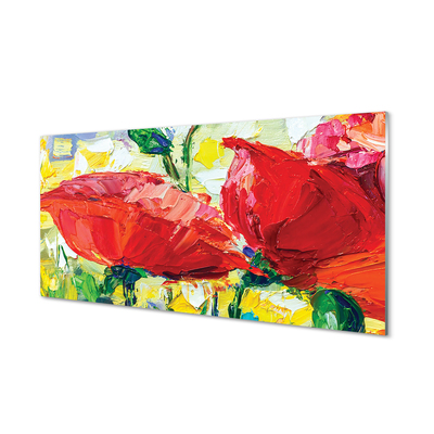 Acrylic print Red flowers